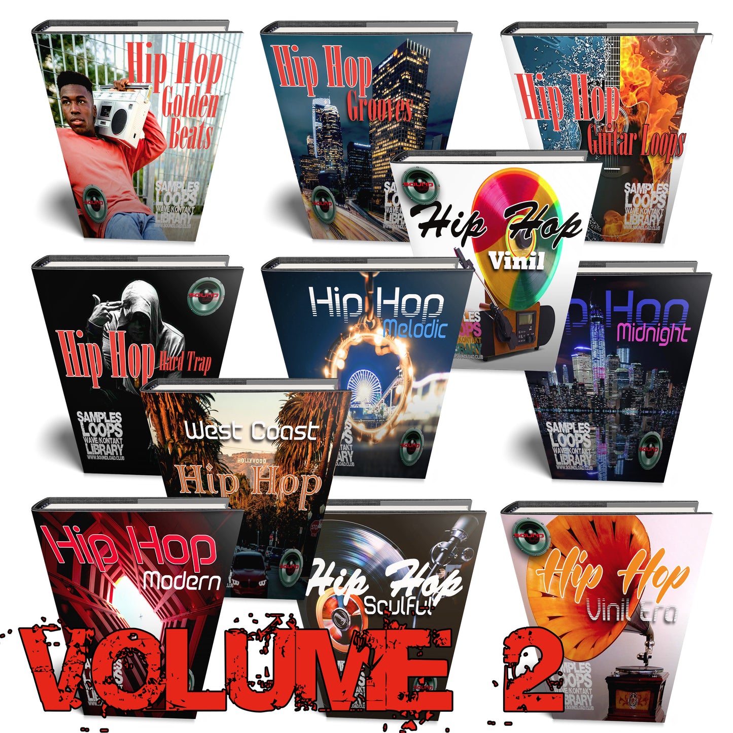 HIP-HOP MEGA Bundle Part 2 - 11 Large Essentials WAVE Samples/Loop Studio Libraries