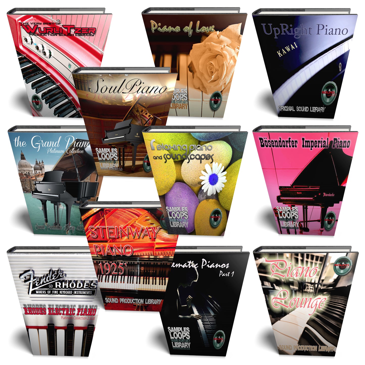 PIANOS Essential MEGA Bundle - 11 Large WAVE Samples/Loop Studio Libraries